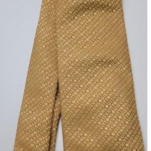 Louis Vuitton Gold Monogram Logo 100% Silk Tie